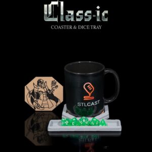 Versatile Class-ic Coaster and Dice Tray | RPG Accessory | Elegant Tabletop Decor