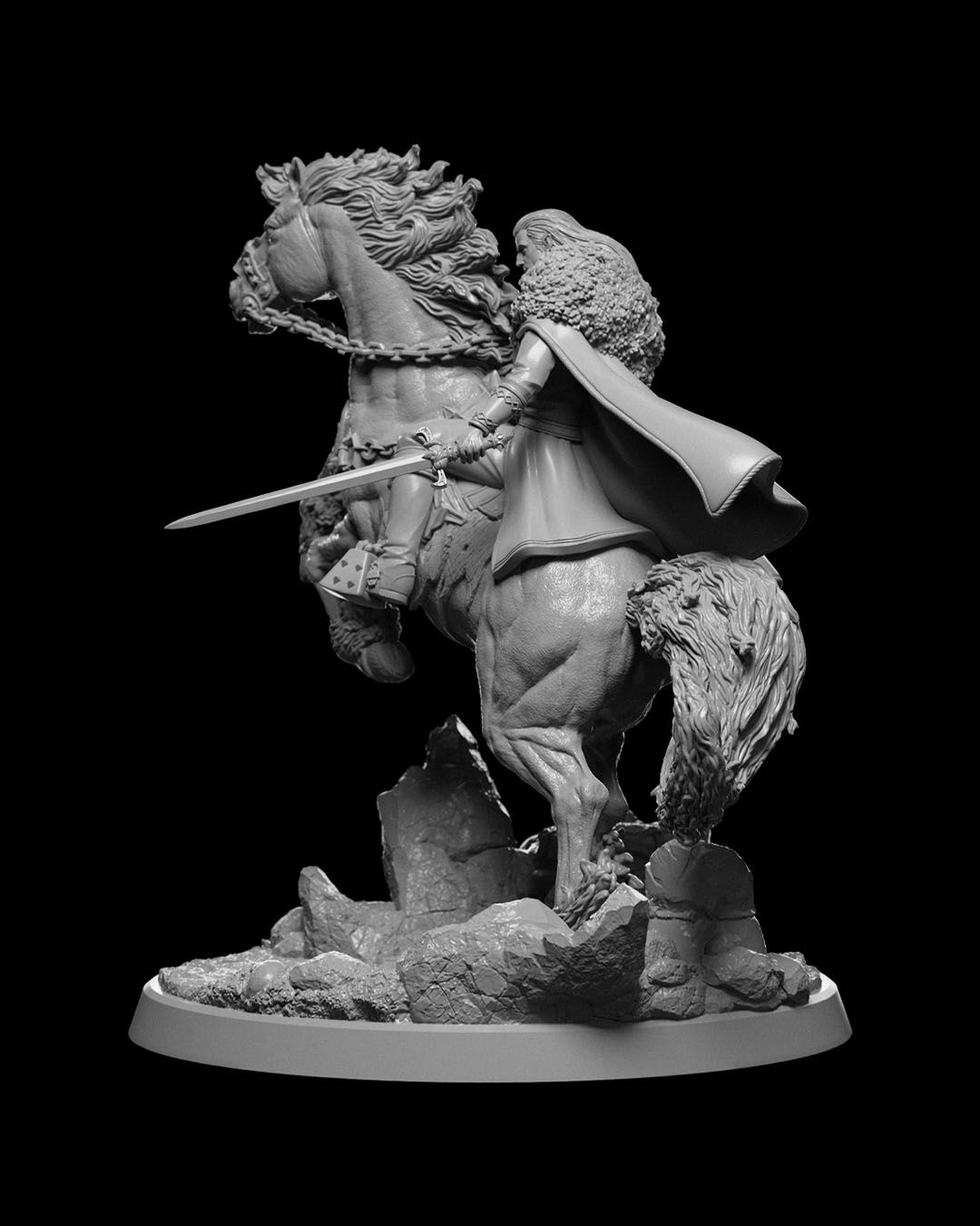 Vyesant On Nightmare - Human Male Fighter Mounted on Nightmare Steed (Horse) - Image 12