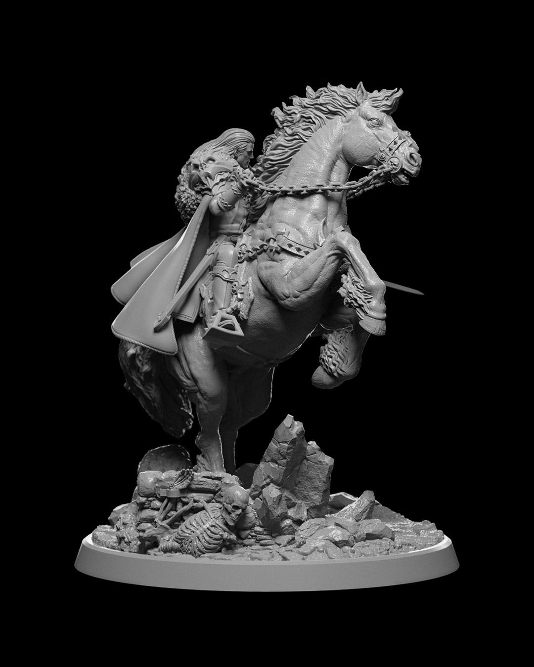 Vyesant On Nightmare - Human Male Fighter Mounted on Nightmare Steed (Horse) - Image 10