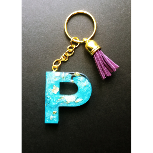 Atslēgu Piekariņš "P" - zils