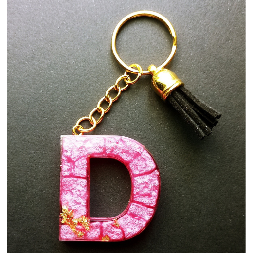 Atslēgu Piekariņš "D" - rozā