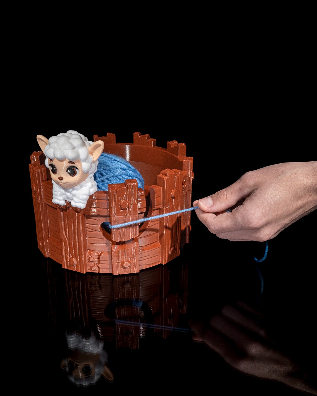 3D Printed Peasheepful Kit Yarn Bowl and Hook Case - Image 8