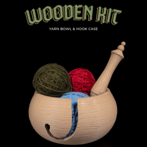 3D Printed Wooden Kit Yarn Bowl and Hook Case