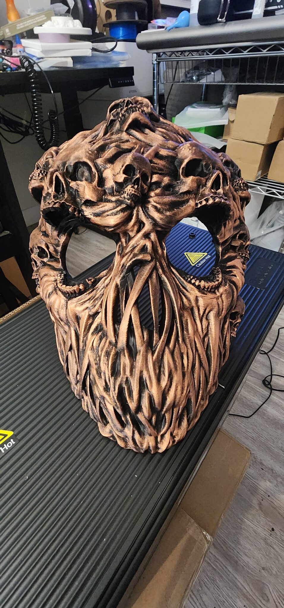 Ghoul Face Halloween Mask - Black and Copper Color