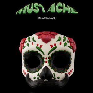 Mustache Calavera Mask