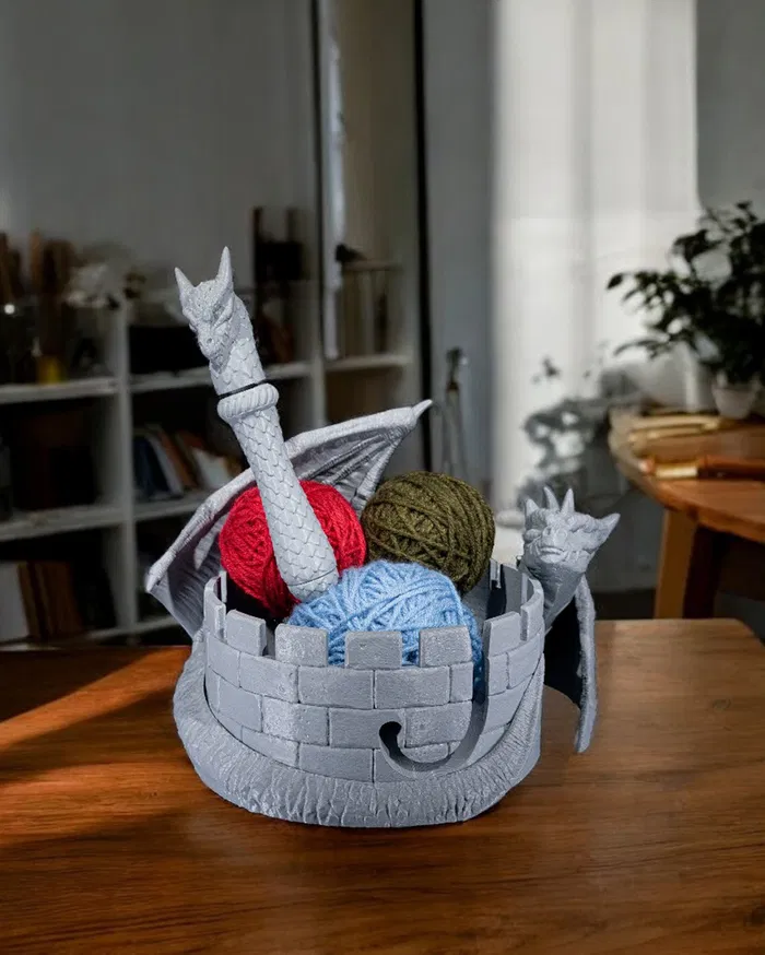 Organizador de crochê Dragão – Yarn Keeper Yarn Bowl and Hook Case