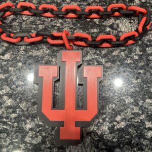 Oversized Indiana University Charm and Necklace