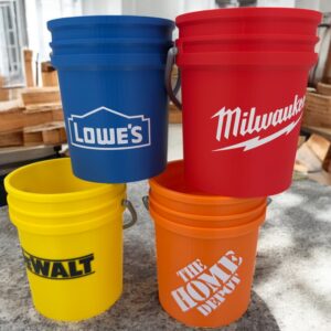 3D printed 5 gallon bucket desk organizer pencil pen paint brush holder Home Depot lowes Milwaukee Dewalt