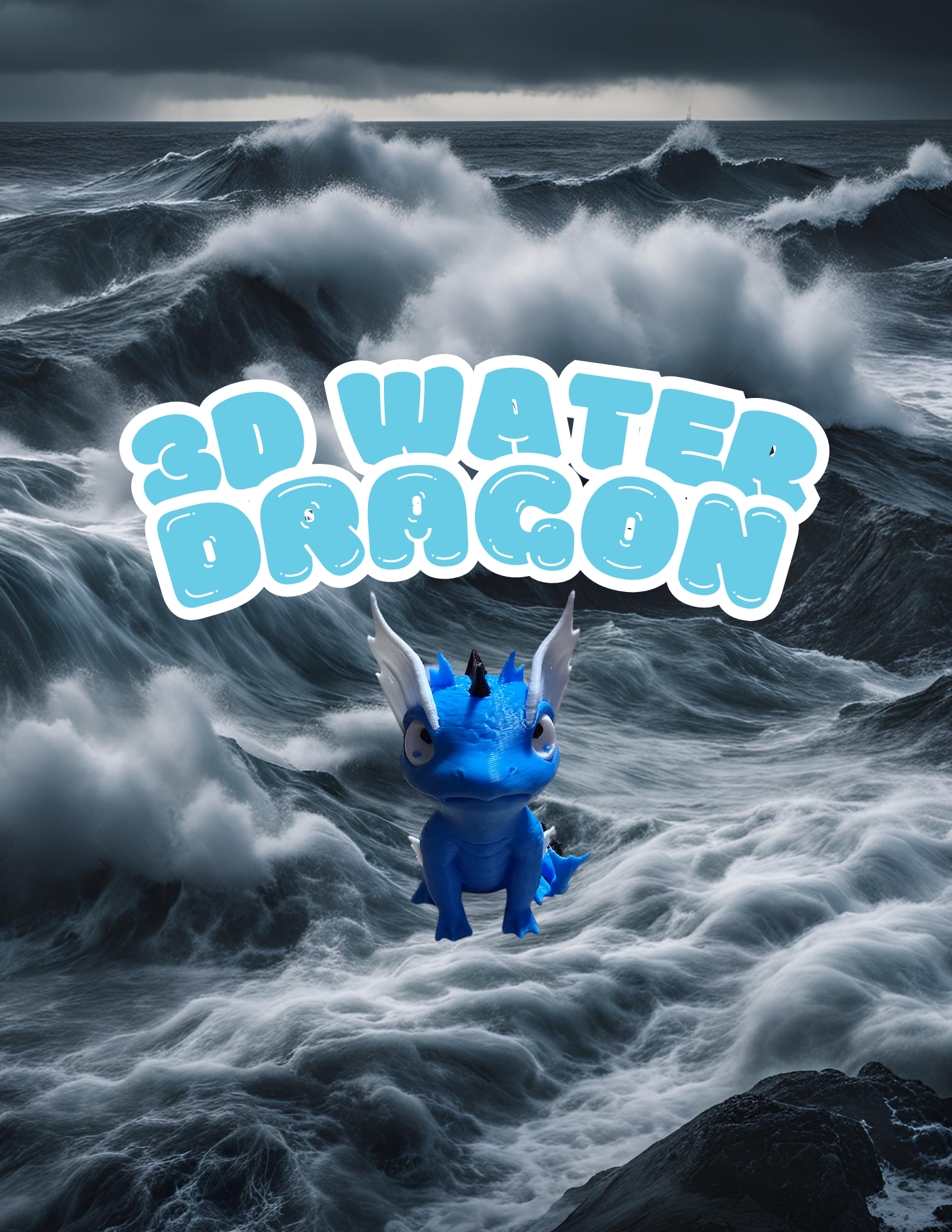 3D Printed Baby Water Dragon & Egg – Enchanted Ocean Hatchling Collectible - Image 2