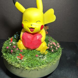 Hand-Painted 3D Printed Pikachu Figure – Heart Edition