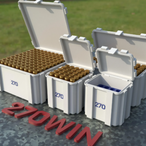 .270 WIN Flip top Ammo storage 25, 50, 100 Round Cases