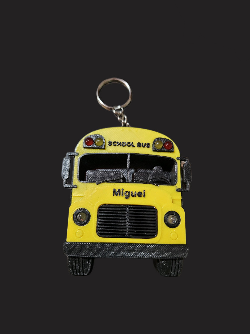 Illuminated 3D-Printed School Bus Keychain with functional lights (custom made) - Image 4