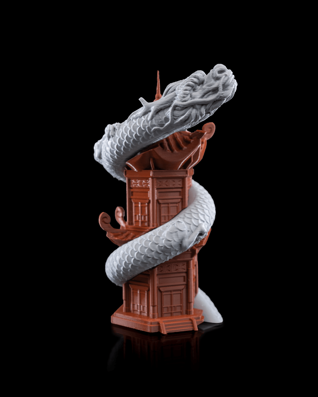 Escultura Espiral do Dragão Chinês