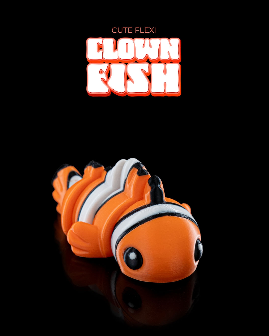 Cute Flexi Clownfish Keychain