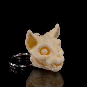 Cat Skeleton Head Keychain