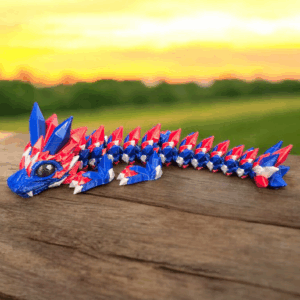 Red,White& Blue Crystal Dragon