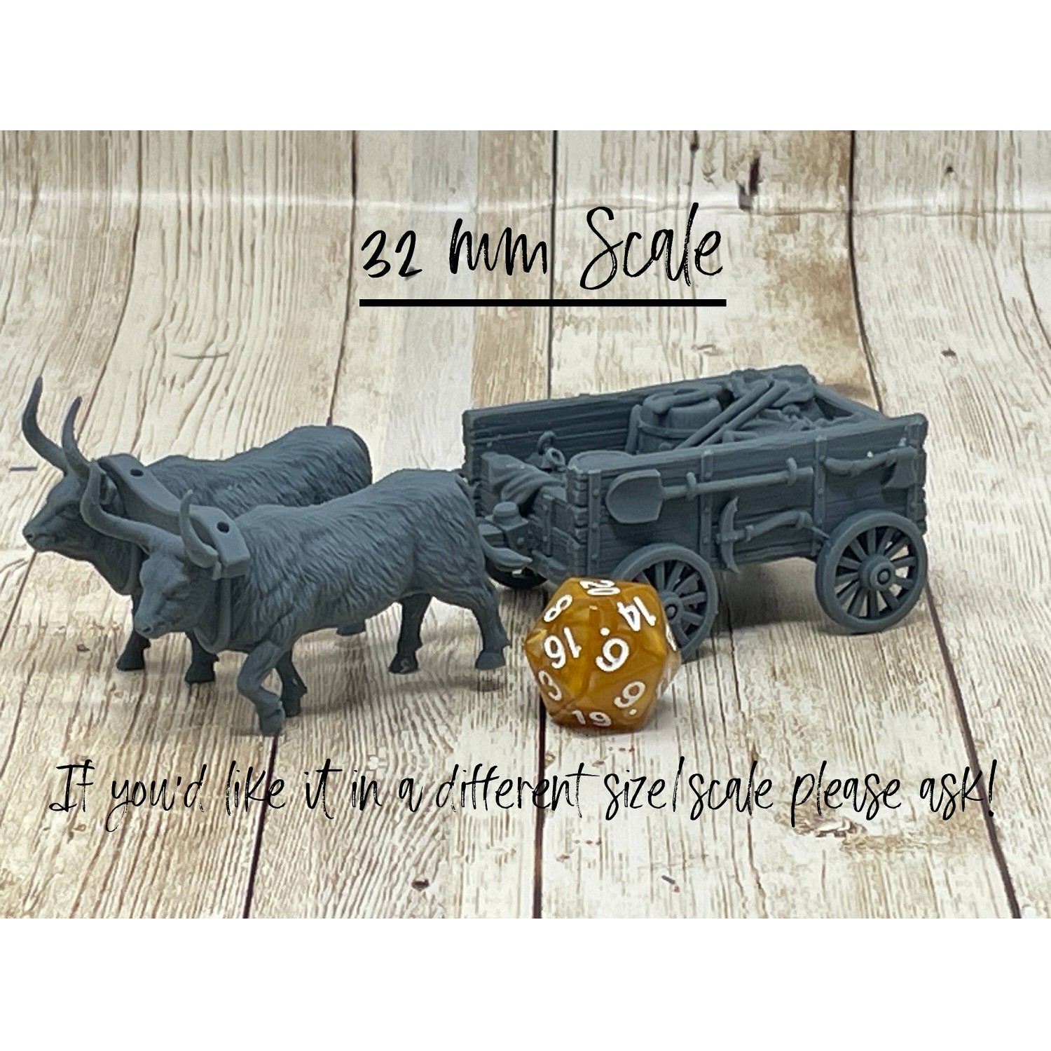 Cart with Oxen | Wagon with Supplies | Lost Mine of Phandelver | Prop | Tabletop Miniature | D&D Dungeons and Dragons 5e | Pathfinder - Image 4