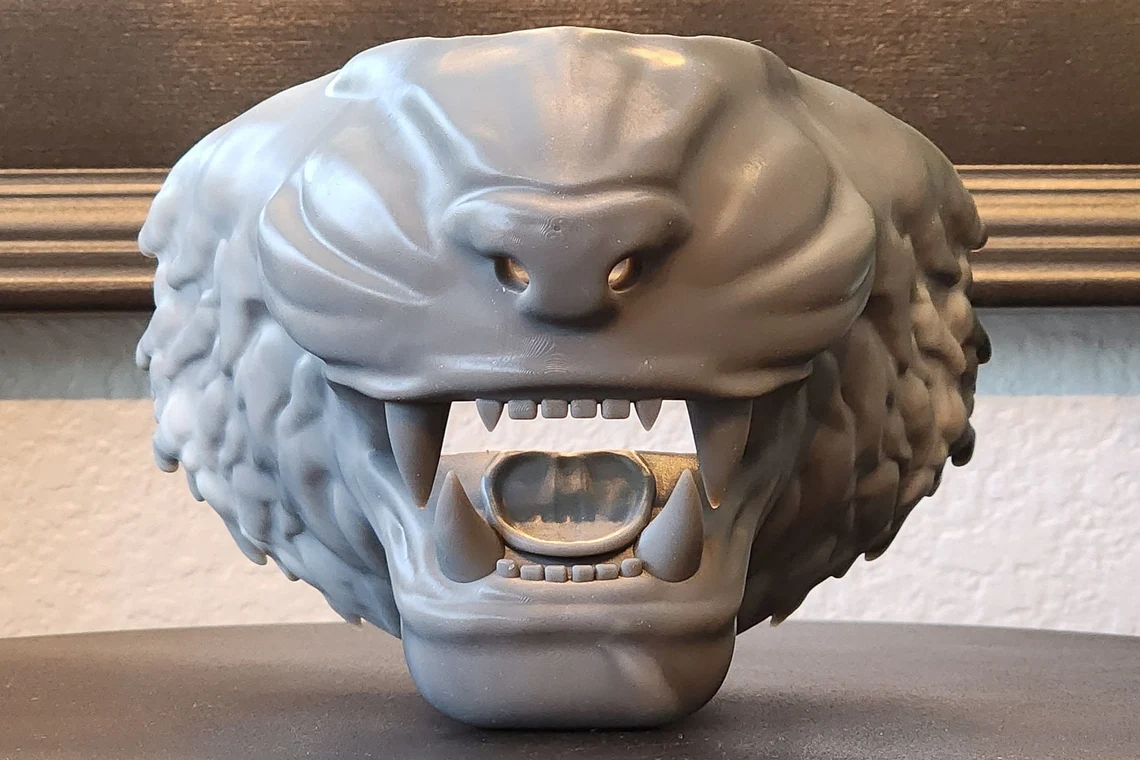 Tiger Animal Face Mask (Unpainted) – 3D Printed Decor, Costume & Cosplay - Image 3