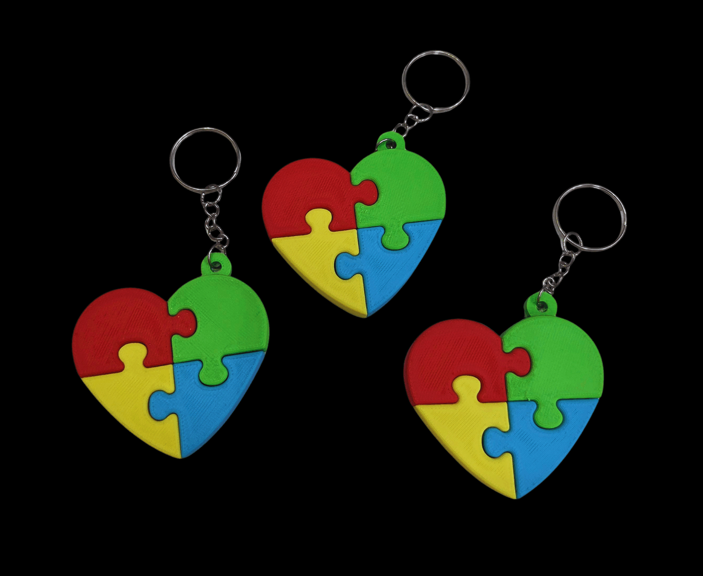Chaveiro de Quebra-Cabeça Corações