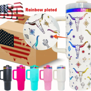40oz Custom Name Rainbow Tumbler
