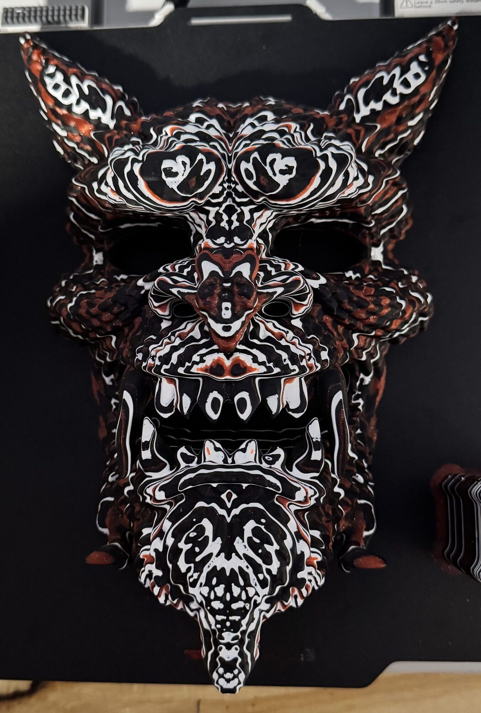 ColorStacked Japanese Oni Mask