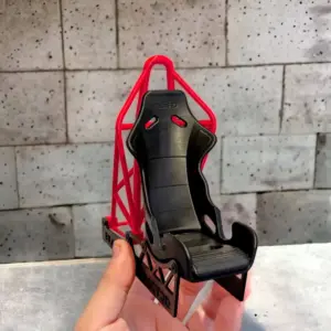 Racing seat phone stand with roll cage