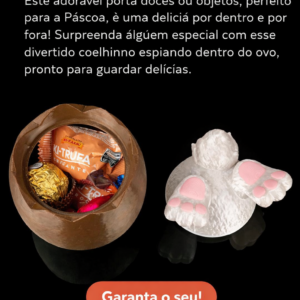 Porta bombons para Páscoa - Modelo Coelhinho Espiando