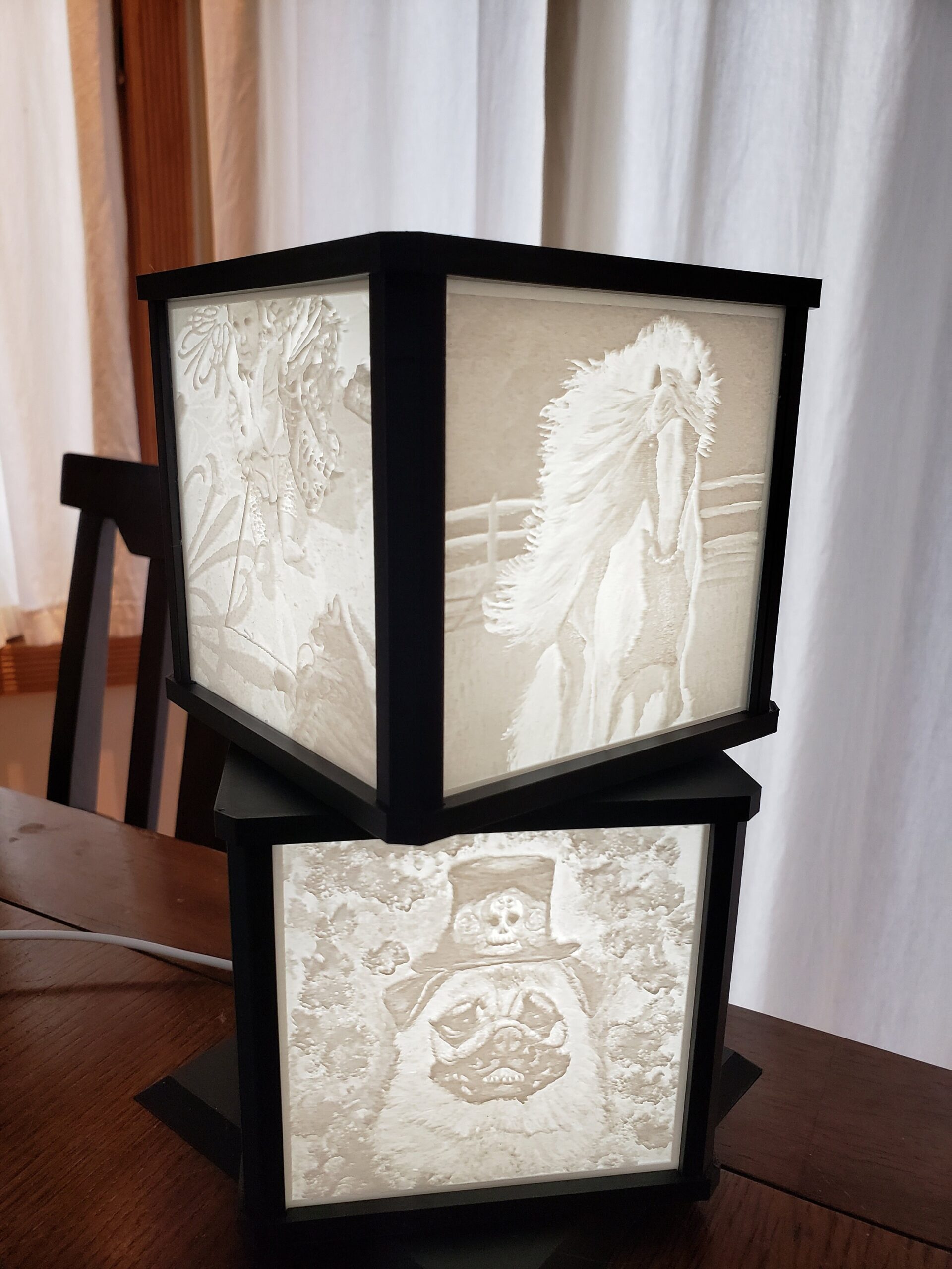 Personalized 9 Photo Rotating Lithophane Light Box - Image 4